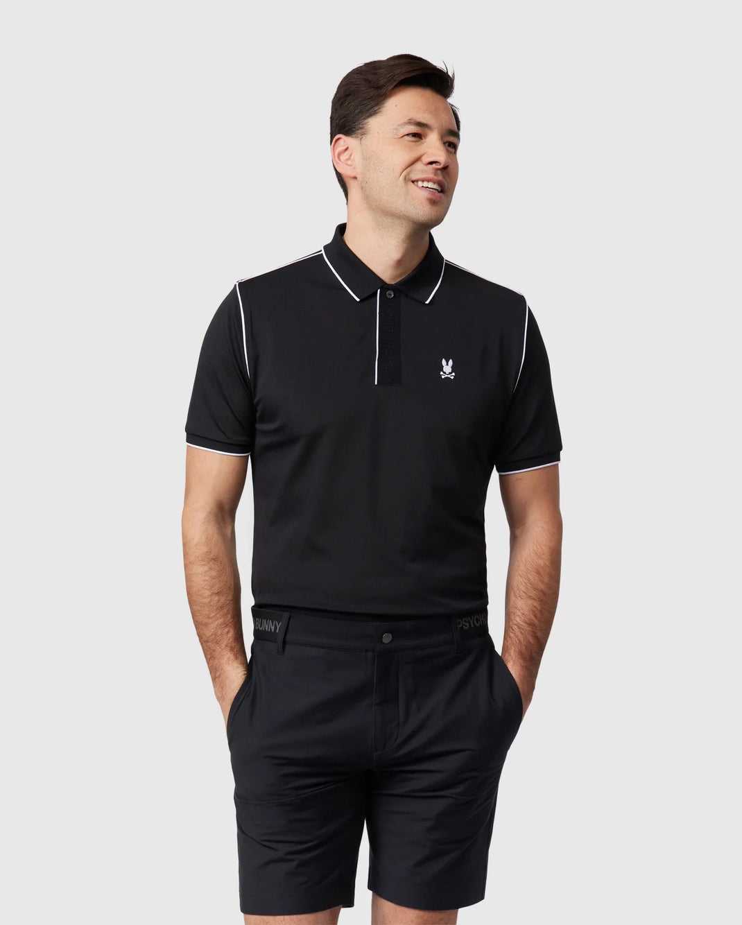 Polos Psycho Bunny Perinton Sport Polo Noir Homme | OTH-06569110